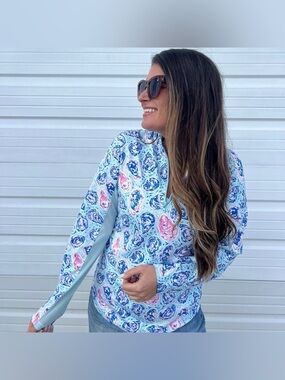 Simply Southern Peyton Long Sleeve Quarter-Zip Size M Beach Resortwear